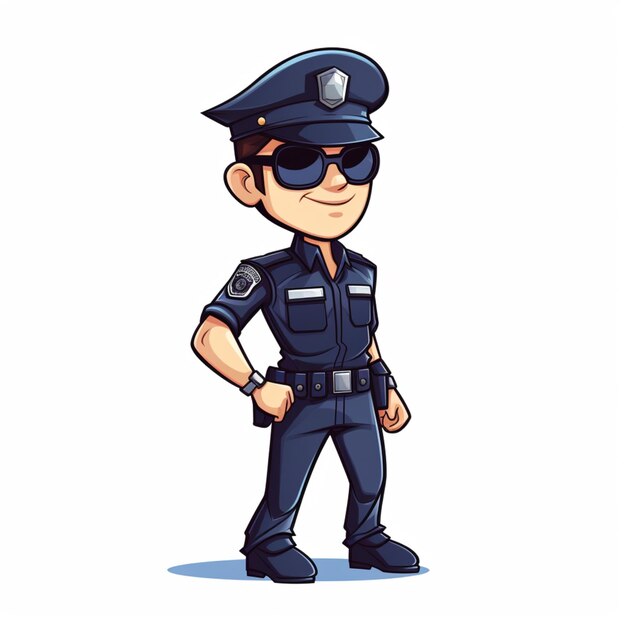 Vector vector de dibujos animados de oficiales de policía