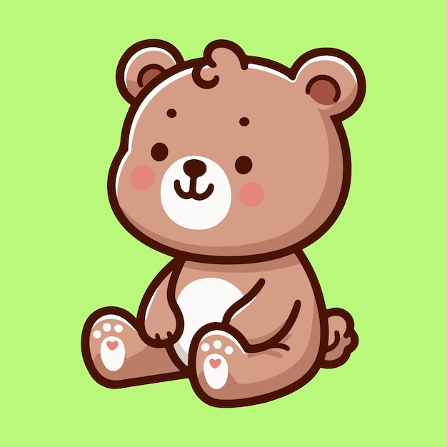 El vector de dibujos animados del oso se sienta