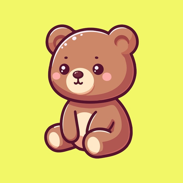 El vector de dibujos animados del oso se sienta