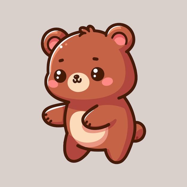 El vector de dibujos animados del oso se sienta