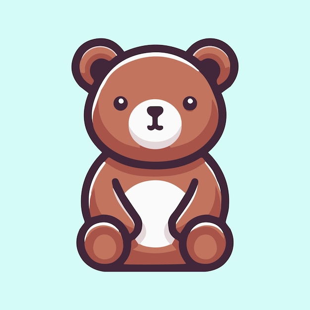 El vector de dibujos animados del oso se sienta