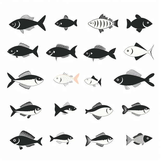 Vector vector de dibujos animados de peces