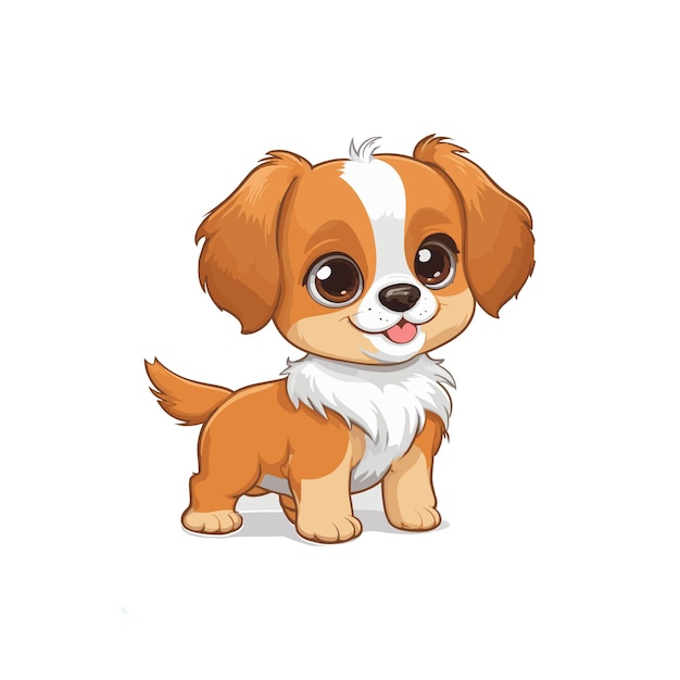 Vector de dibujos animados de perro mono vectorial sobre fondo blanco