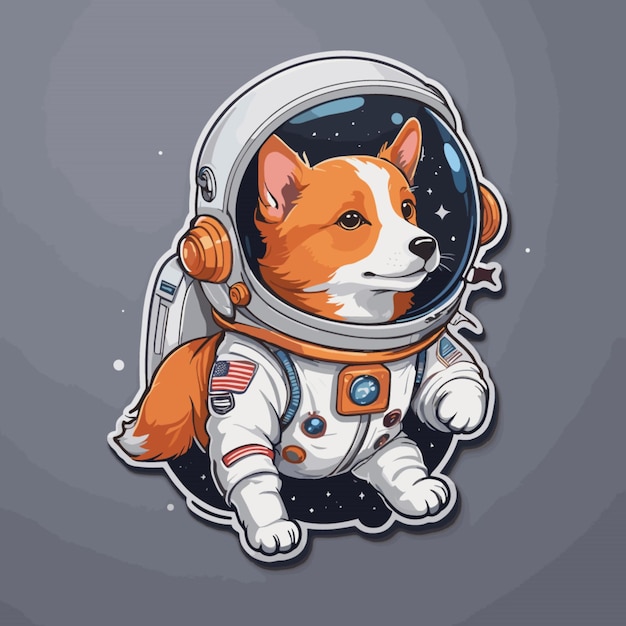 Vector vector de dibujos animados de perros astronautas