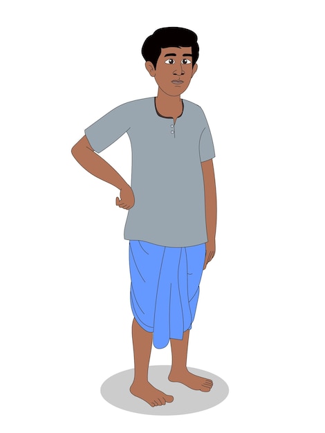 Vector vector de dibujos animados de personaje masculino indio