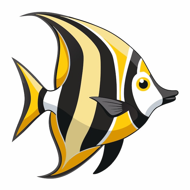 Vector de dibujos animados de personajes de peces ídolos moros e ilustración digital