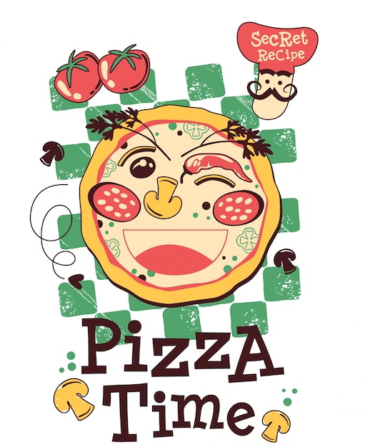 Vector vector de dibujos animados de pizza