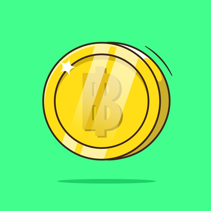 Vector vector de dibujos animados plano de tailandia baht oro moneda de oro adecuada para aplicaciones web y muchos eventos
