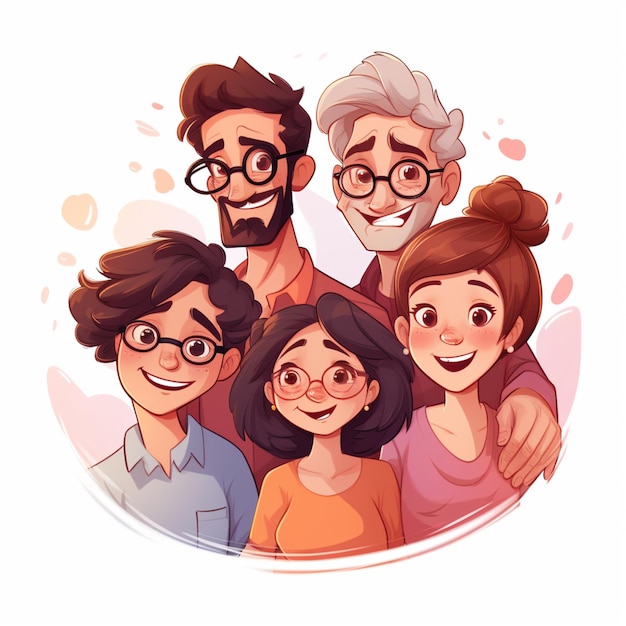 Vector de dibujos animados de reunión familiar