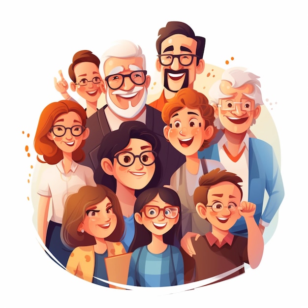 Vector vector de dibujos animados de reunión familiar