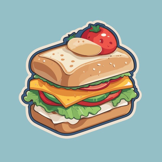 Vector vector de dibujos animados de sándwich