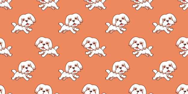 Vector de dibujos animados shih tzu perro sin fisuras de fondo