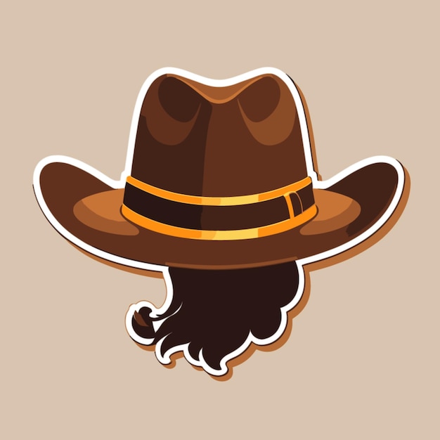 Vector vector de dibujos animados de sombrero de vaquero