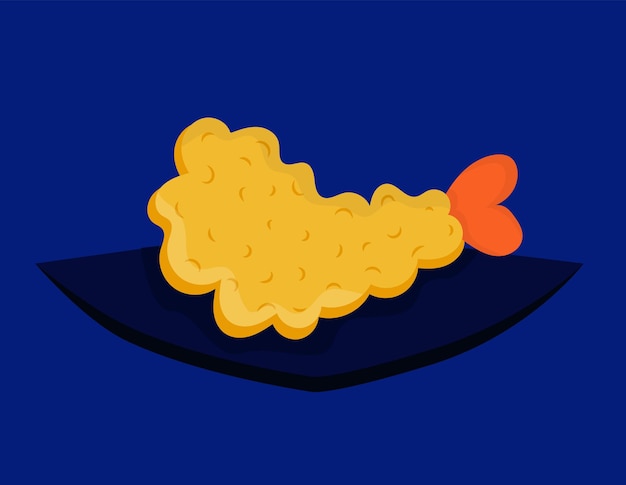 Vector vector de dibujos animados de tempura. aperitivo de camarones. frito