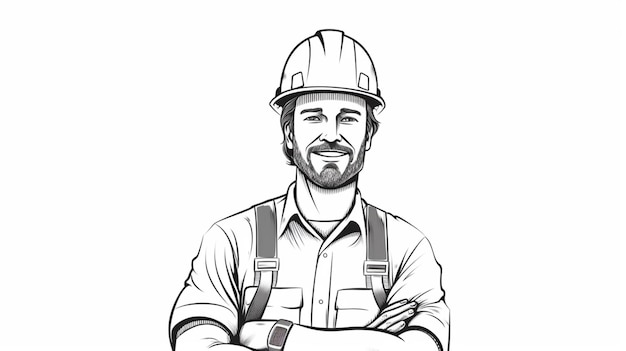 Vector vector de dibujos animados de trabajadores de la construcción