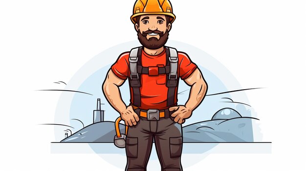 Vector vector de dibujos animados de trabajadores de la construcción