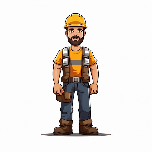 Vector vector de dibujos animados de trabajadores de la construcción