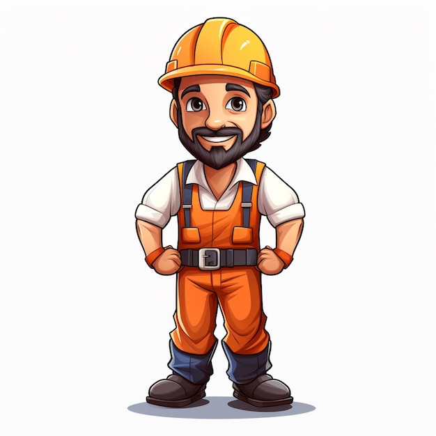 Vector vector de dibujos animados de trabajadores de la construcción