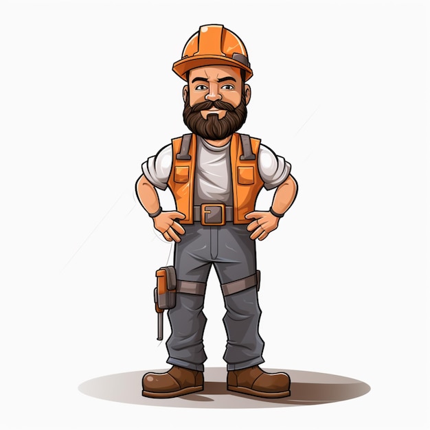 Vector de dibujos animados de trabajadores de la construcción