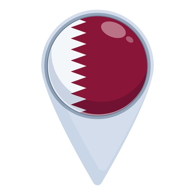 Vector de dibujos animados de la ubicación del ícono de Qatar Tradición de la bandera