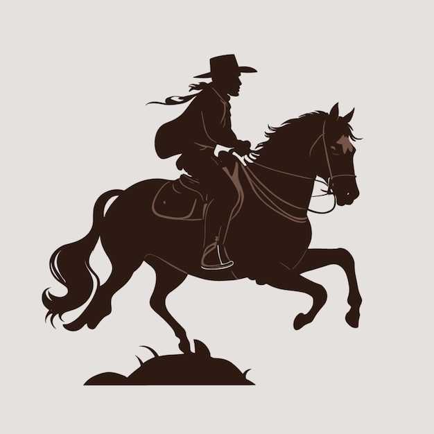 Vector vector de dibujos animados de vaqueros a caballo