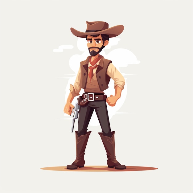 Vector vector de dibujos animados de vaqueros