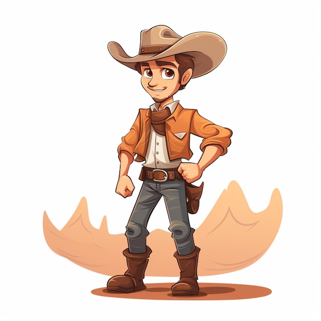 Vector vector de dibujos animados de vaqueros