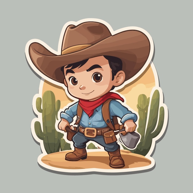 Vector vector de dibujos animados de vaqueros