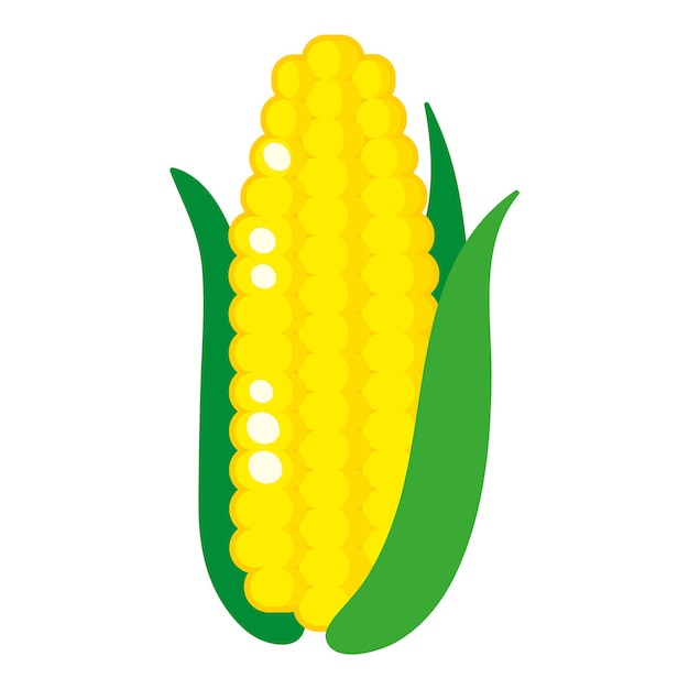 Vector de dibujos animados vegetales de maíz fresco. Compras de alimentos ecológicos.