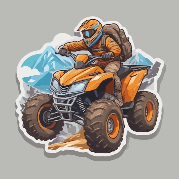 Vector de dibujos animados de vehículos ATV de montaña