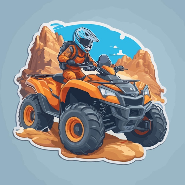 Vector vector de dibujos animados de vehículos atv de montaña