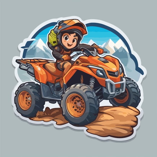 Vector de dibujos animados de vehículos atv de montaña