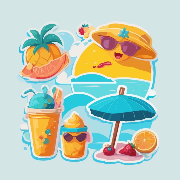 Vector de dibujos animados de verano