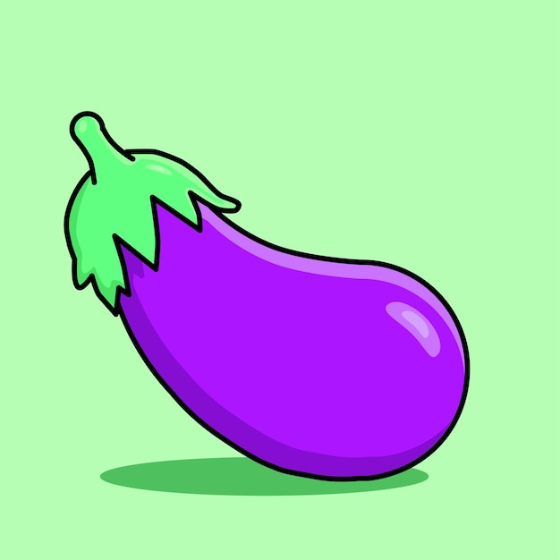 Vector de dibujos animados de verduras de berenjena