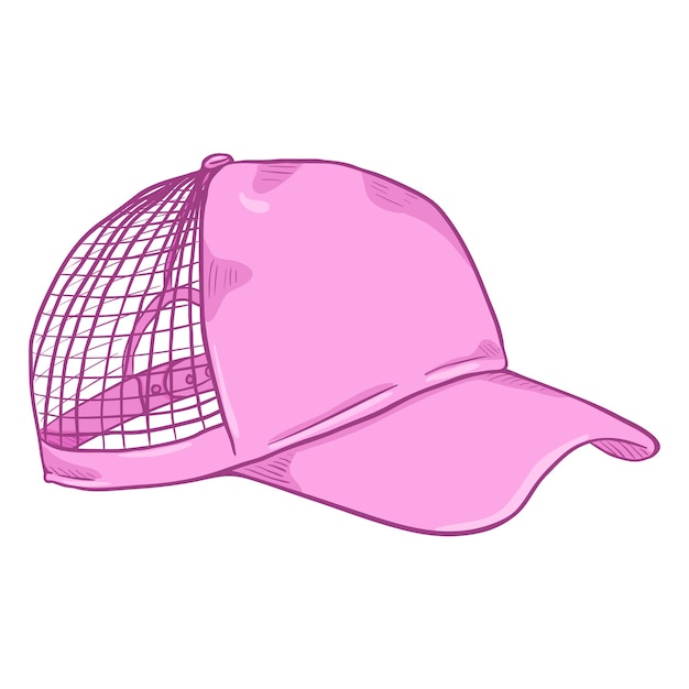 Vector Dibujos Animados Vista Lateral Net Cap Beach Headwear
