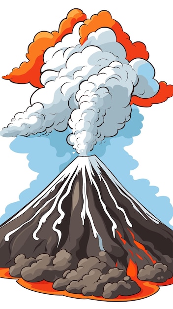 Vector vector de dibujos animados de volcanes