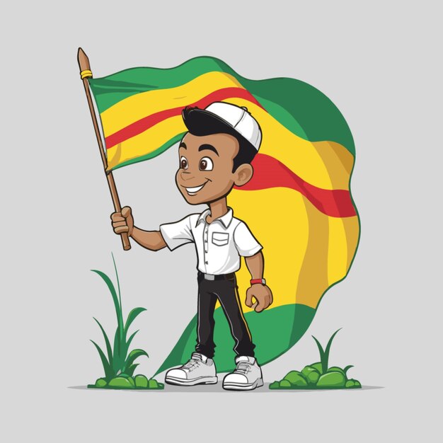 Vector vector de dibujos animados de zimbabue sobre fondo blanco