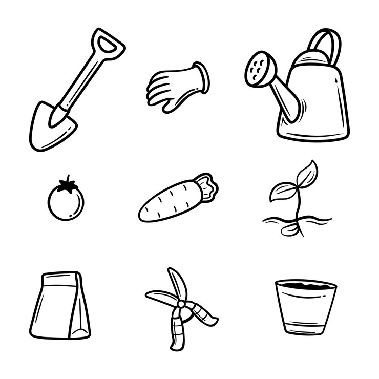 Vector de dibujos de jardín