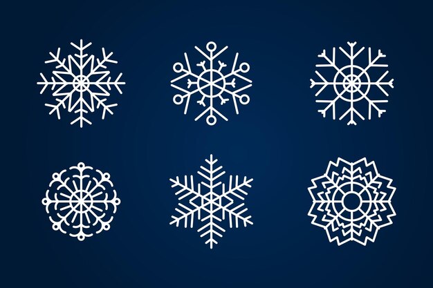 vector diferentes copos de nieve