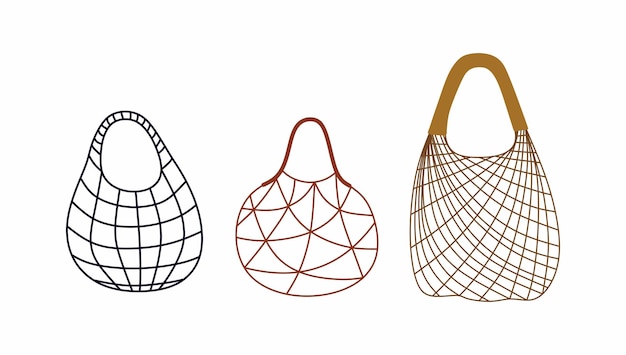 Vector vector diferentes tipos de bolsas ecológicas cero residuos conjunto o colección