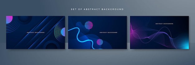 Vector dinámico colorido azul rosa aislado en fondo azul oscuro para el concepto de tecnología de IA ciencia de la comunicación digital música tecnología futurista efecto digital concepto corporativo