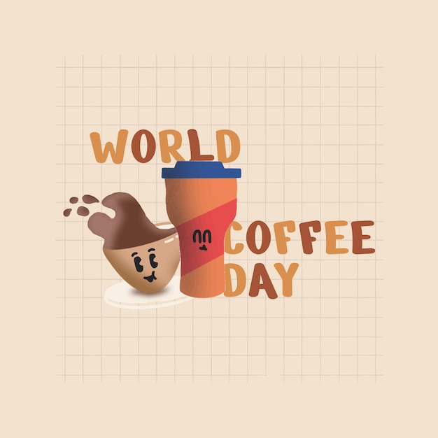 VECTOR DE DISEÑO DEL DÍA MUNDIAL DEL CAFÉ