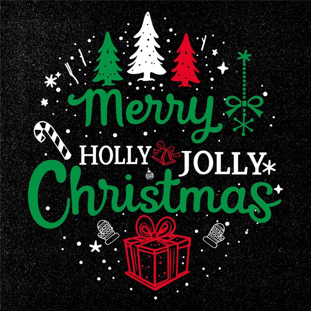 Vector diseña Santa Claus, renos, copos de nieve e íconos navideños