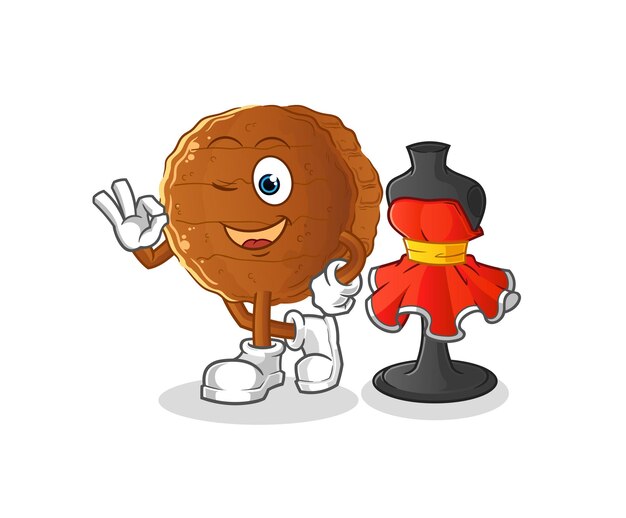 Vector de diseñador de moda de carne de hamburguesa. personaje animado