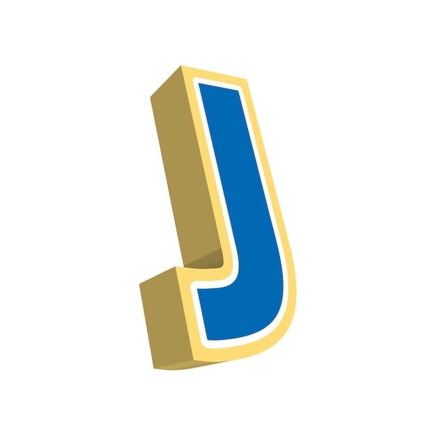 Vector de diseño 3D de la letra J