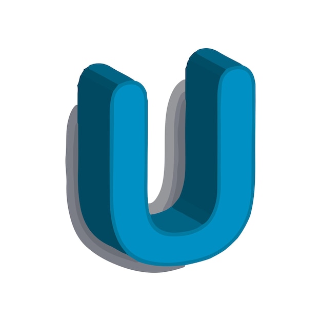 Vector de diseño 3D de la letra U