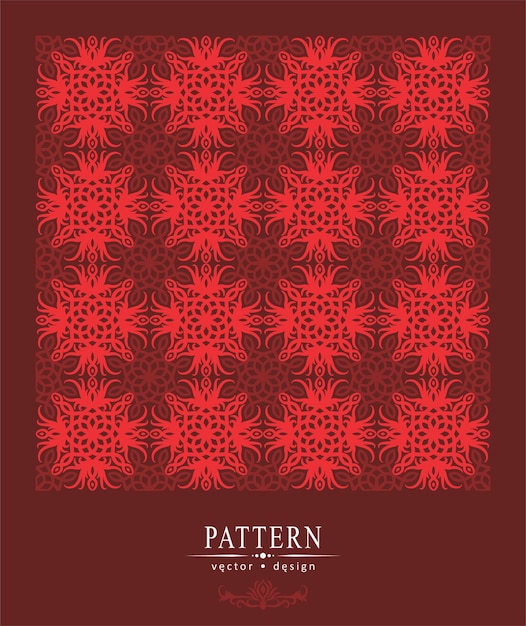 Vector diseño abstracto flor Batik étnico rojo patrón fondo 6
