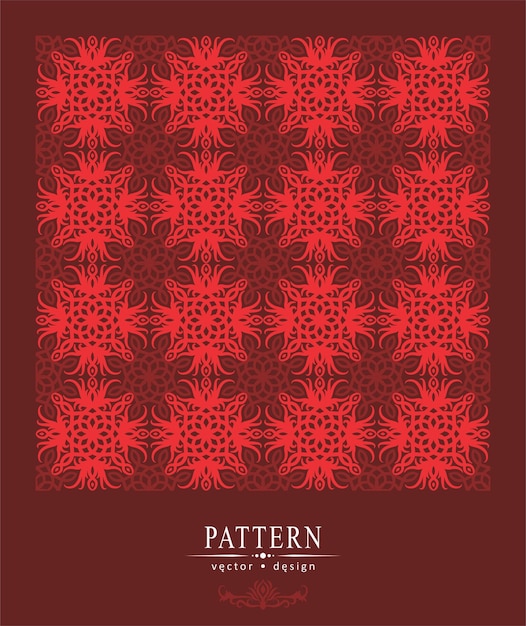 Vector vector diseño abstracto flor batik étnico rojo patrón fondo 6