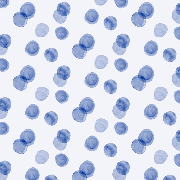 Vector de diseño de acuarela azul índigo con patrón sin costuras de puntos de polca