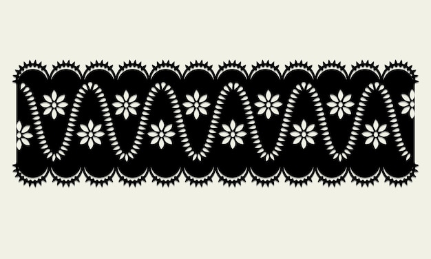 Vector de diseño de ajuste de ojal de algodón de encaje vintage negro
